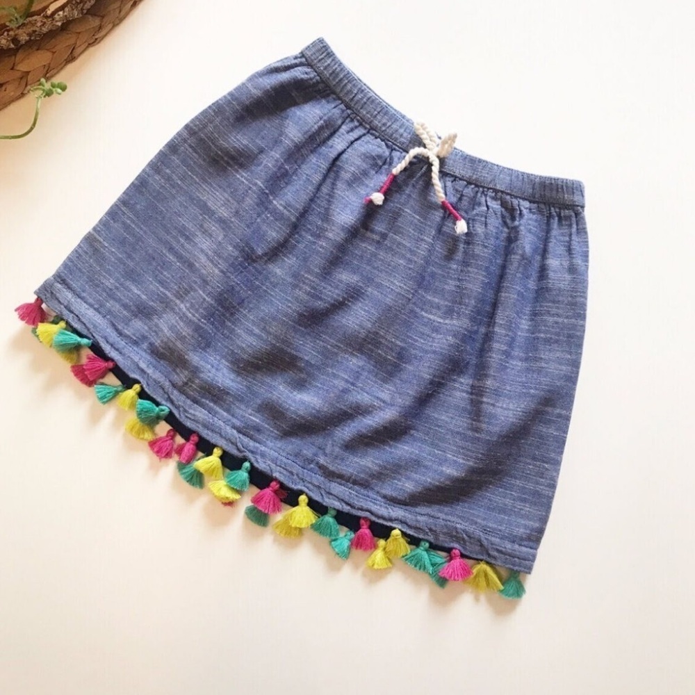 Hatley Girls Tassle Cotton Pull-On Skirt